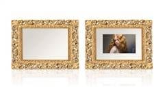 A gold frame with a picture of a woman in Now You Don't.
