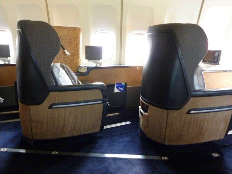 British Airways First Class cabin.