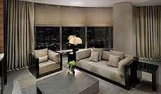 Luxurious living room in Armani Dubai Suite with city view