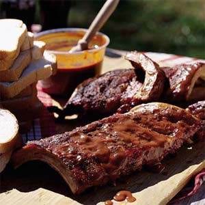 San Rafael's Grille 101 Restaurant serves BBQ ribs with bread and sauce for night shift.