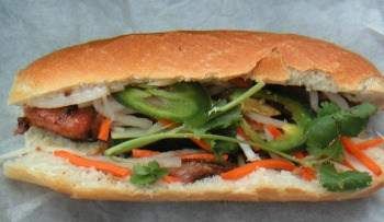 A Just released:2010 Hotel and Restaurant Trend List featuring a Vietnamese sandwich with carrots and onions.