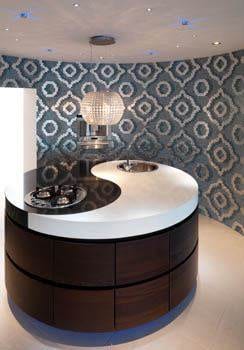 Keywords: modern kitchen, circular center island