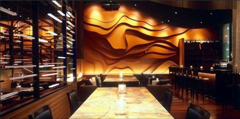 An image of Fiamma Trattoria, a restaurant in MGM Grand Las Vegas, with a wine wall.