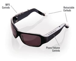 Retractable, Rechargeable Earbuds For Phone or MP3 Players :: Trispecs Sunglasses