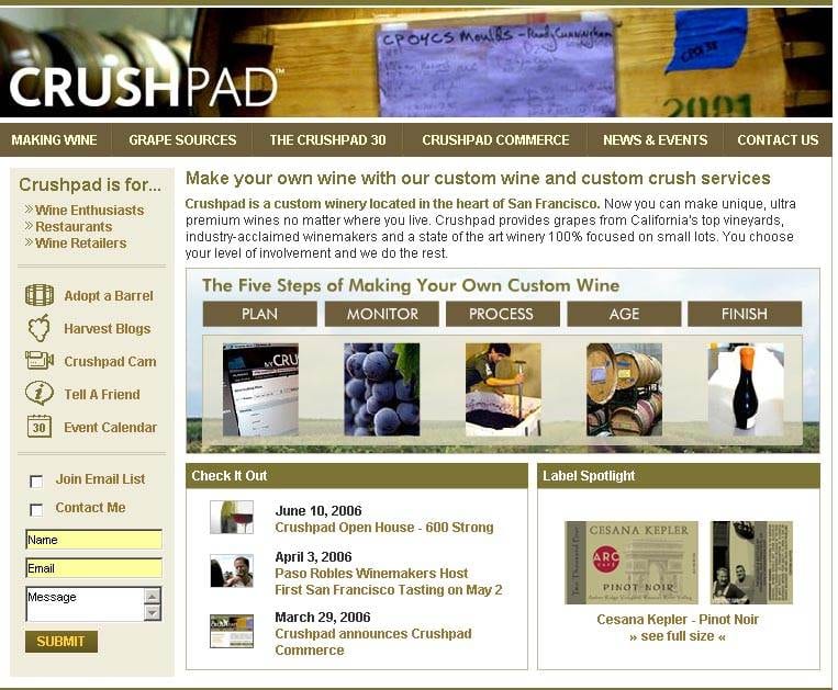 Virtual Vineyards :: Crushpad, San Francisco