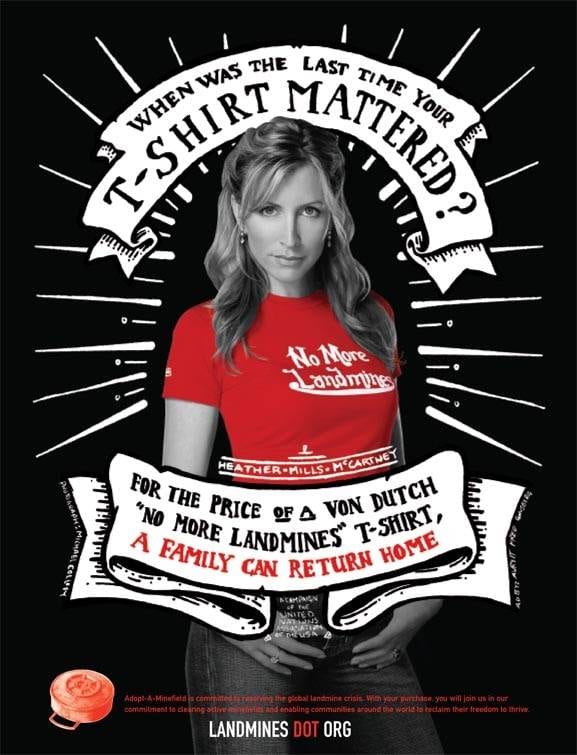 Celebrity T-Shirt With A Cause: No More Landmines
