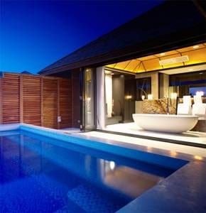A luxurious villa with a mesmerizing swimming pool in the Maldives.