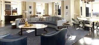 A luxurious penthouse with a panoramic view of the city.