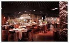 Mezza9: The interior of a restaurant in Singapore.