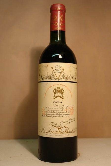 A label on a bottle of red wine.