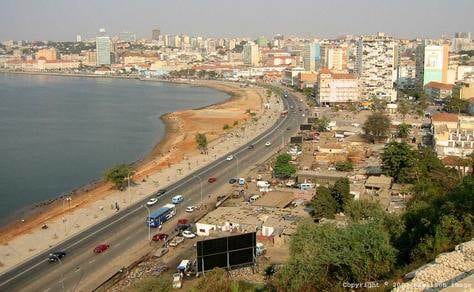 A panoramic view of Luanda, the newest and most expensive city in Angola, from a hilltop.