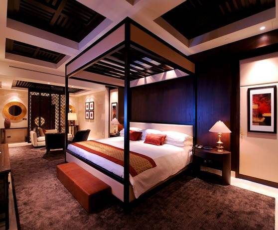 Experience a luxurious bed in a pyramid at Raffles Dubai.