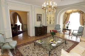 Royal Suite at Alvear Palace Hotel is designed with ornate furniture and a chandelier for the ultimate satisfaction.