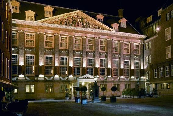 The grand hotel building in Sofitel Amsterdam.