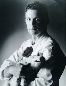 Chef Kevin and his favorite pig.
