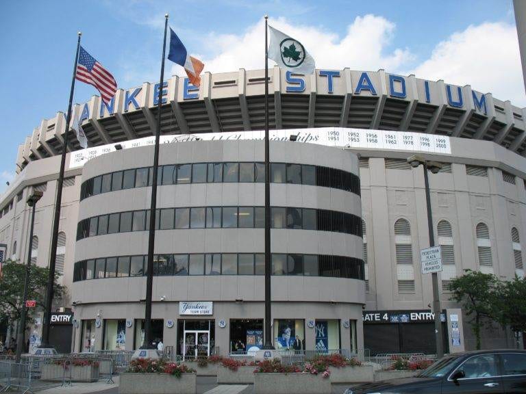 The cloudy sky above the New Yankee Stadium in NY.