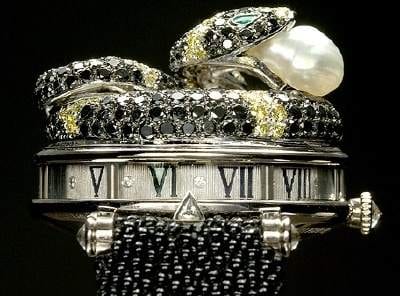 A watch with pearls.