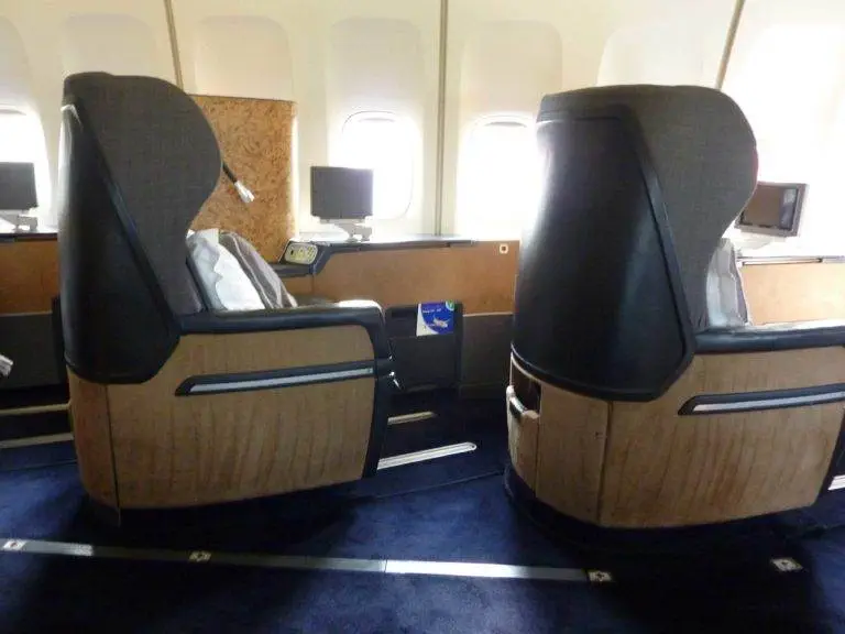 British Airways First Class cabin.