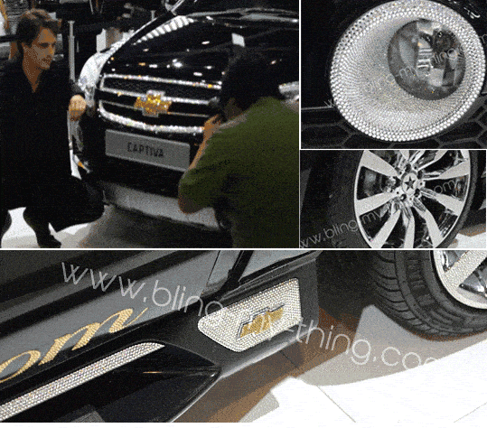 Chevrolet Tahoe headlights shine.