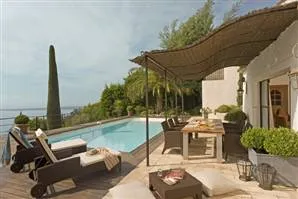 A house with a swimming pool and wicker furniture: Bring Home the Priceless Memories.