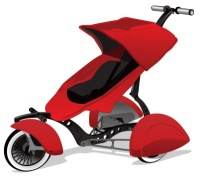 A tricycle on a white background.