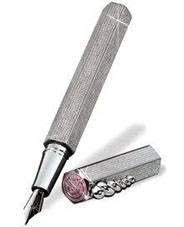 A luxury collectors pen with a pink flower on it.