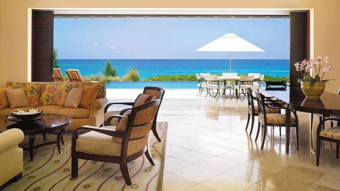 Living room with ocean view.