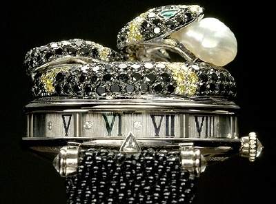 A watch with pearls.